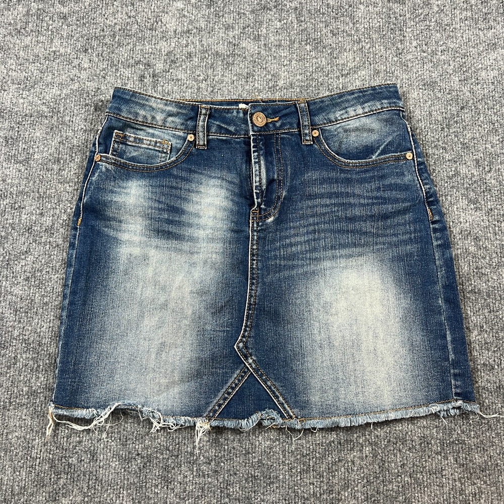 Indigo Rein Mini Skirt Indigo Rein 3/25 Blue Cotton Stretch Medium Wash Casual